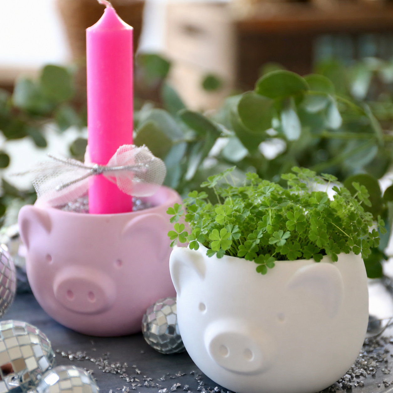 Silikon - Gießform - Glücksschwein - kleiner Pflanztopf - Silvesterdeko - Neujahr - Glücksbringer – Bild 13