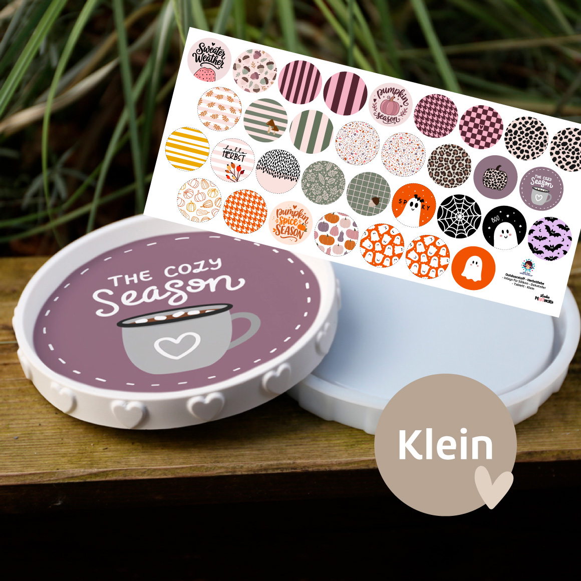 Outdoorstoff - Herbstliebe - Inlays für Silikon - Dekoteller - Tablett - wähle aus 2 Größen - studio.mARTinchen - abby and amy – Bild 2