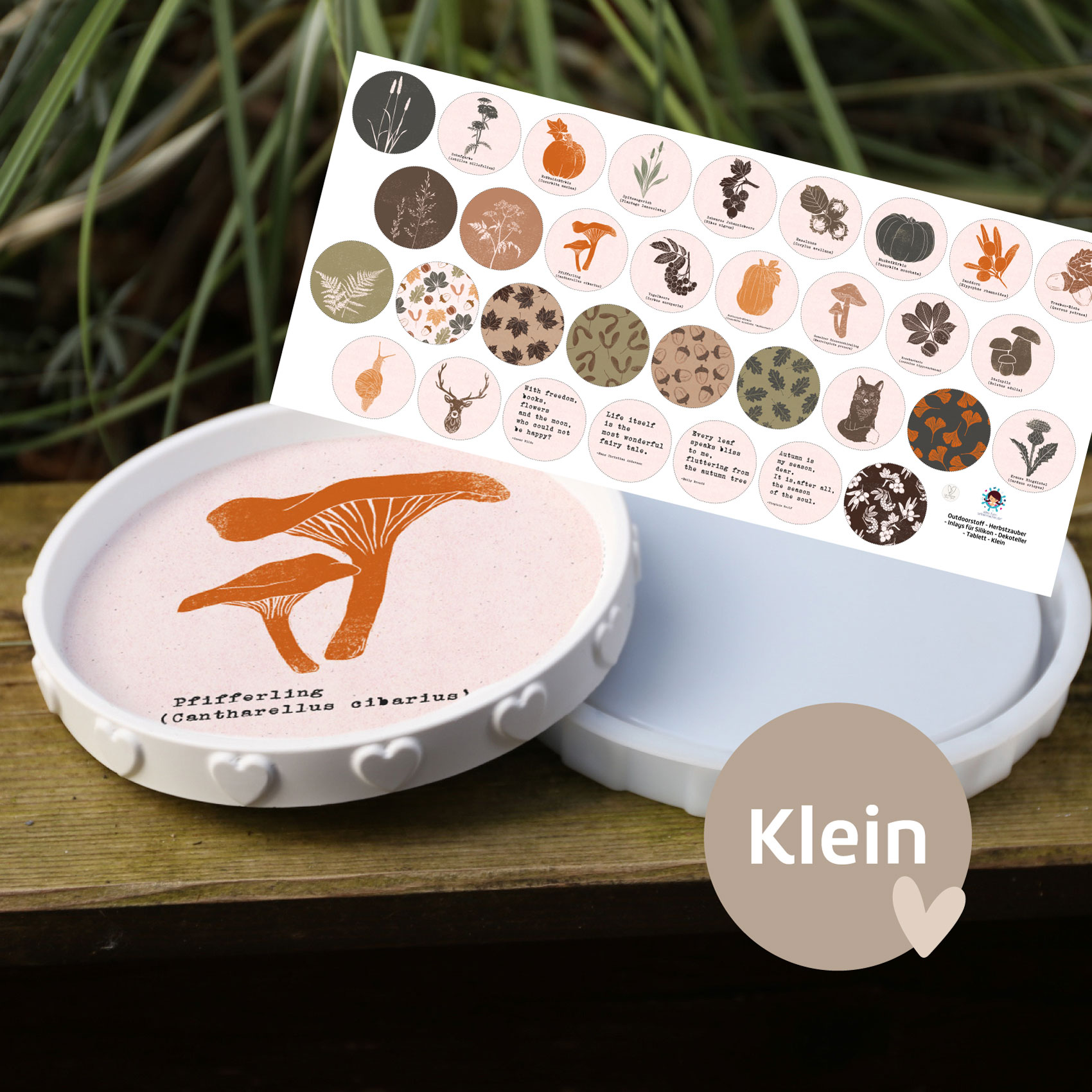 Outdoorstoff - Herbstzauber - Inlays für Silikon - Dekoteller - Tablett - wähle aus 3 Varianten - Lausemia Design Studio - abby and amy – Bild 2