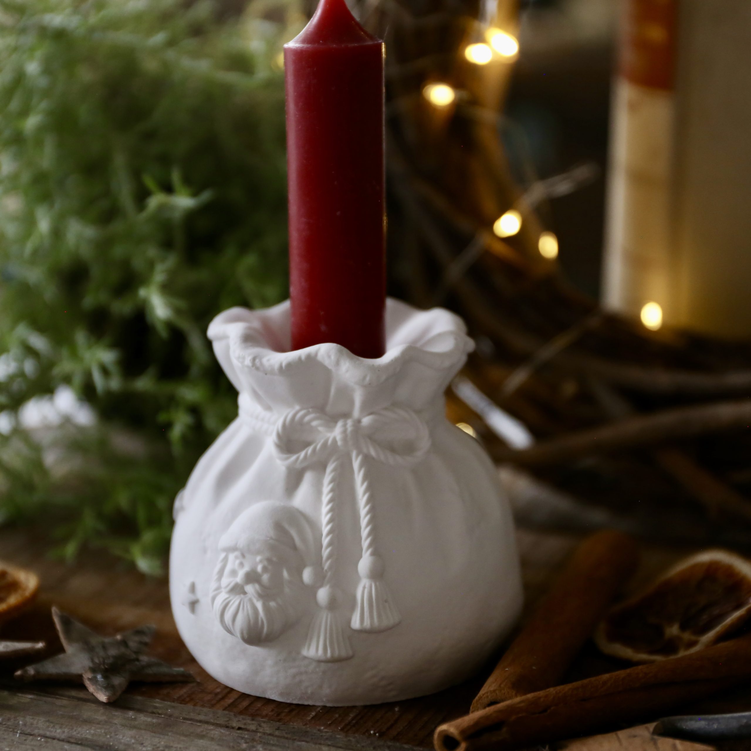 Silikon - Gießform - Geschenkbeutel - Kerzenhalter - Adventsdeko - Weihnachtsdeko - für Stabkerzen