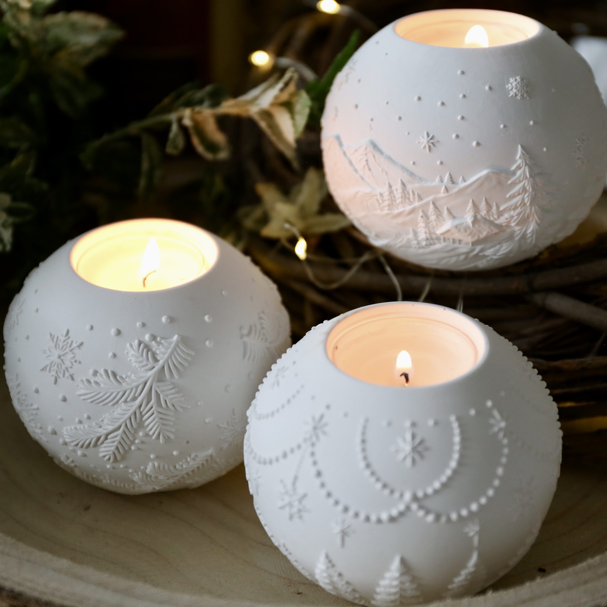 Silikon - Gießform - Weihnachtliche Dekokugel Teelichter - Weihnachtensdeko - wähle aus 3 Varianten