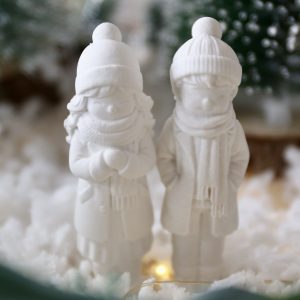 Silikon - Gießform - Mini - Dekofiguren mit Schal und Mütze - Frau und Mann - Weihnachtsdeko - Winterdeko - wähle aus 2 Varianten