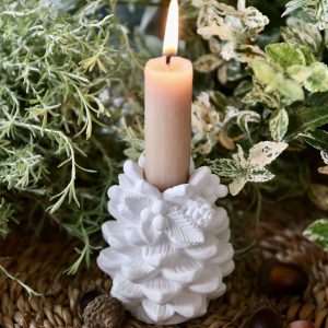 Silikon - Gießform - Dicker Tannenzapfen - Kerzenhalter - Adventsdeko - Weihnachtsdeko - für Stabkerzen