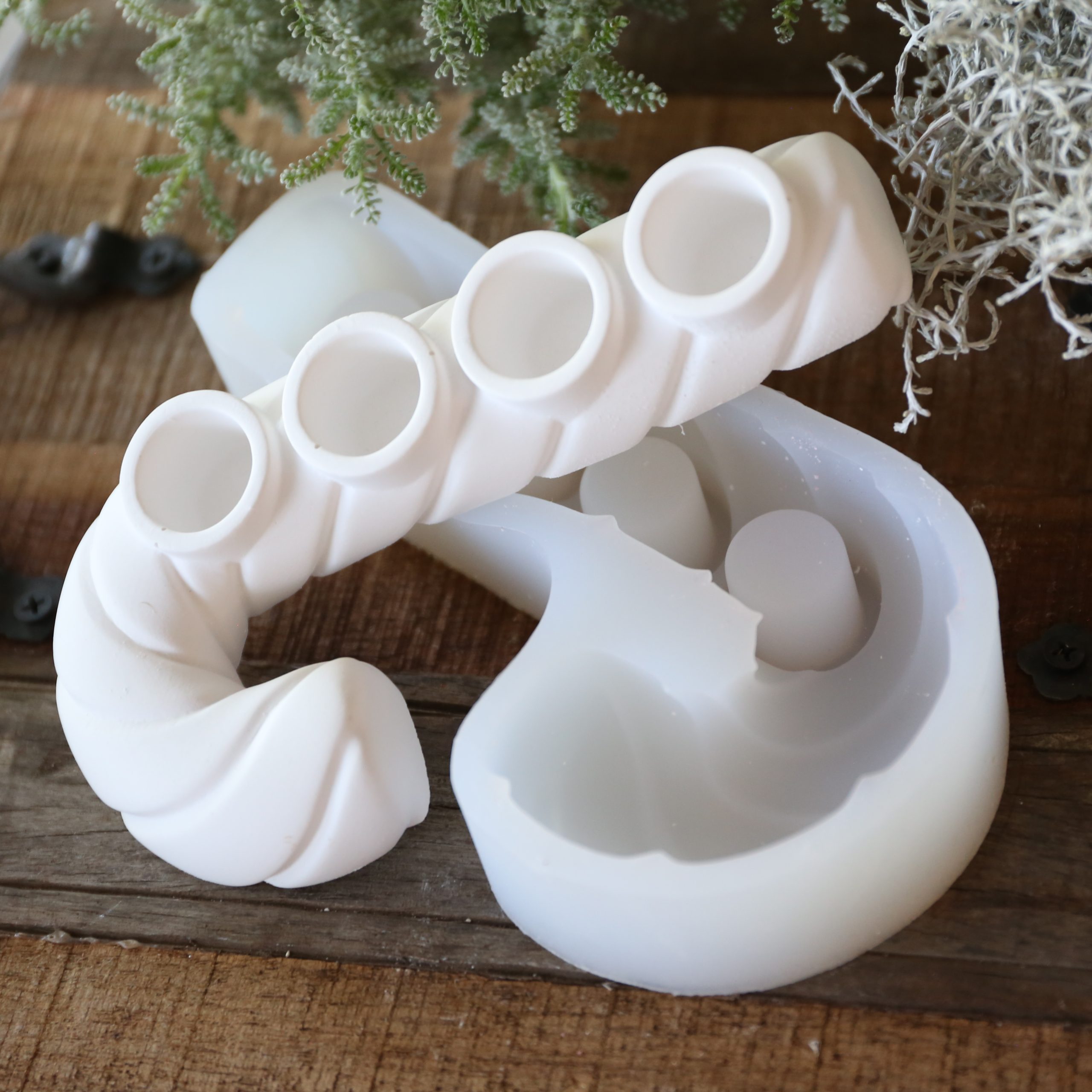 Silikon - Gießform - Zuckerstange - Kerzenhalter - Adventsdeko - Weihnachtsdeko - für Stabkerzen – Bild 3