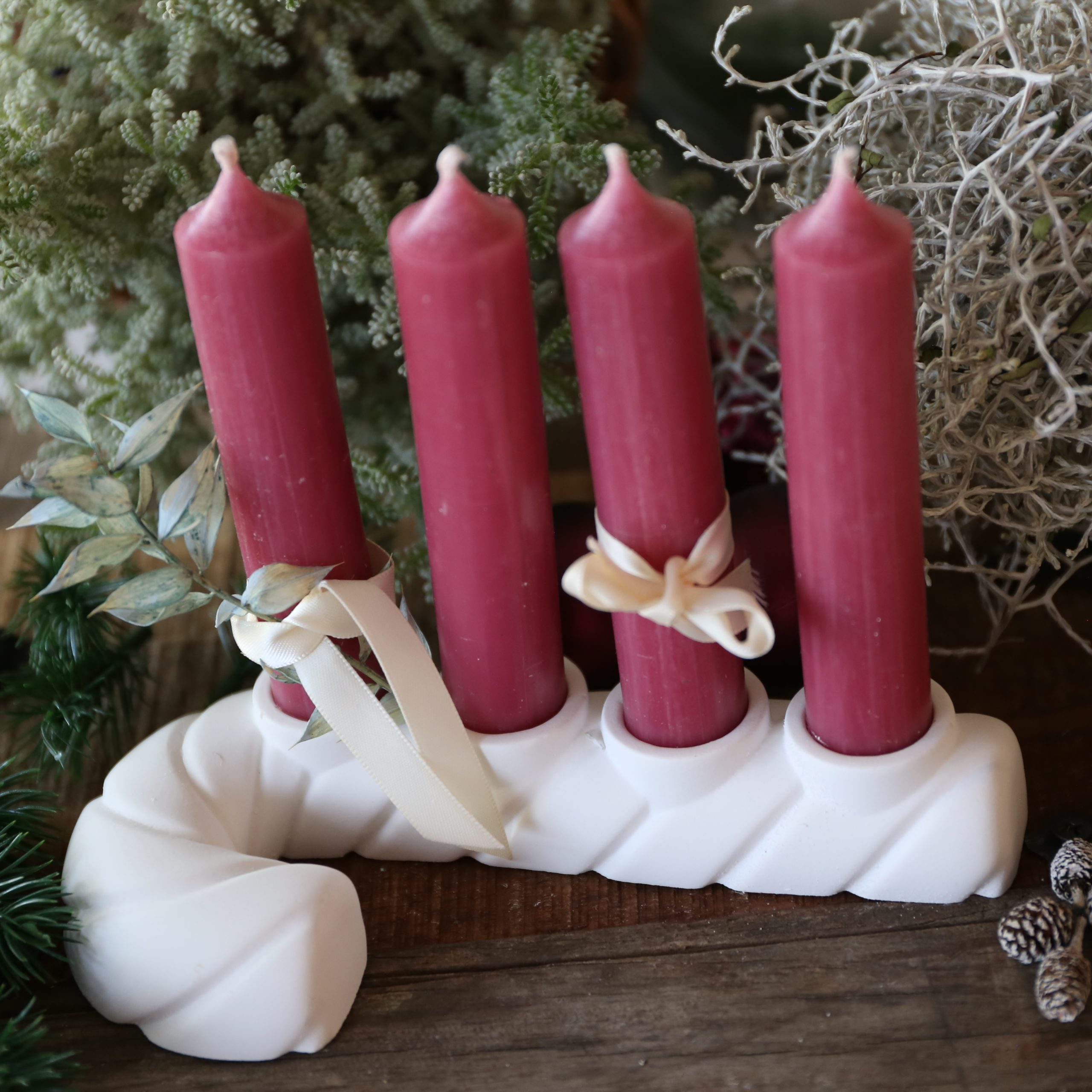 Silikon - Gießform - Zuckerstange - Kerzenhalter - Adventsdeko - Weihnachtsdeko - für Stabkerzen – Bild 5