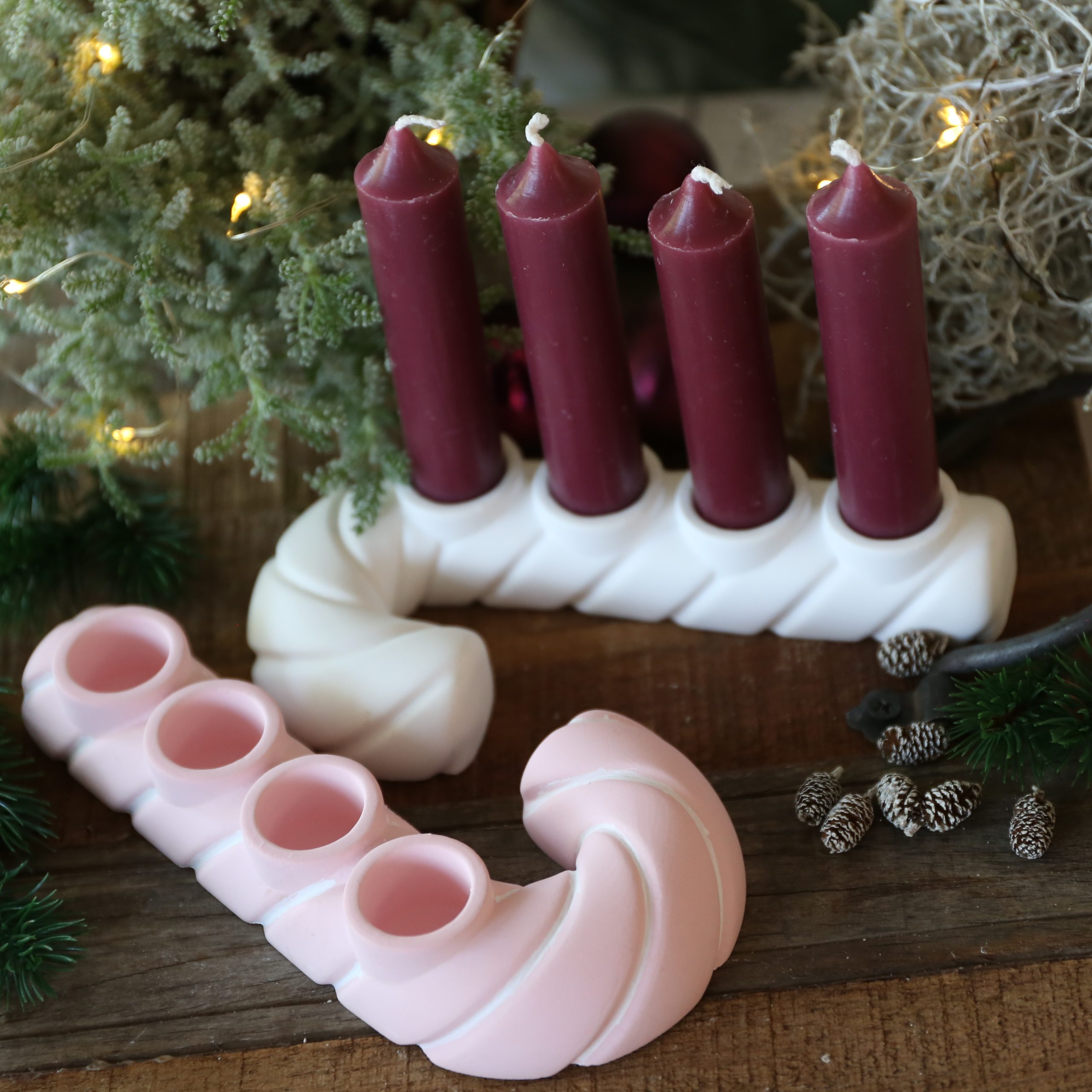 Silikon - Gießform - Zuckerstange - Kerzenhalter - Adventsdeko - Weihnachtsdeko - für Stabkerzen – Bild 7