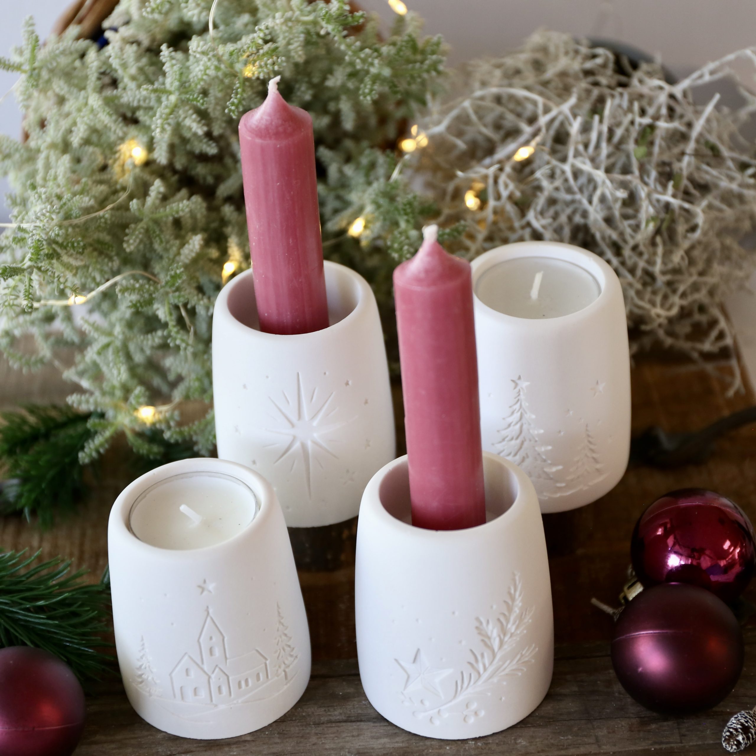 Silikon - Gießform - Weihnachtliche Teelichthalter - Weihnachtsdeko - Winterdeko - wähle aus 4 Varianten – Bild 3