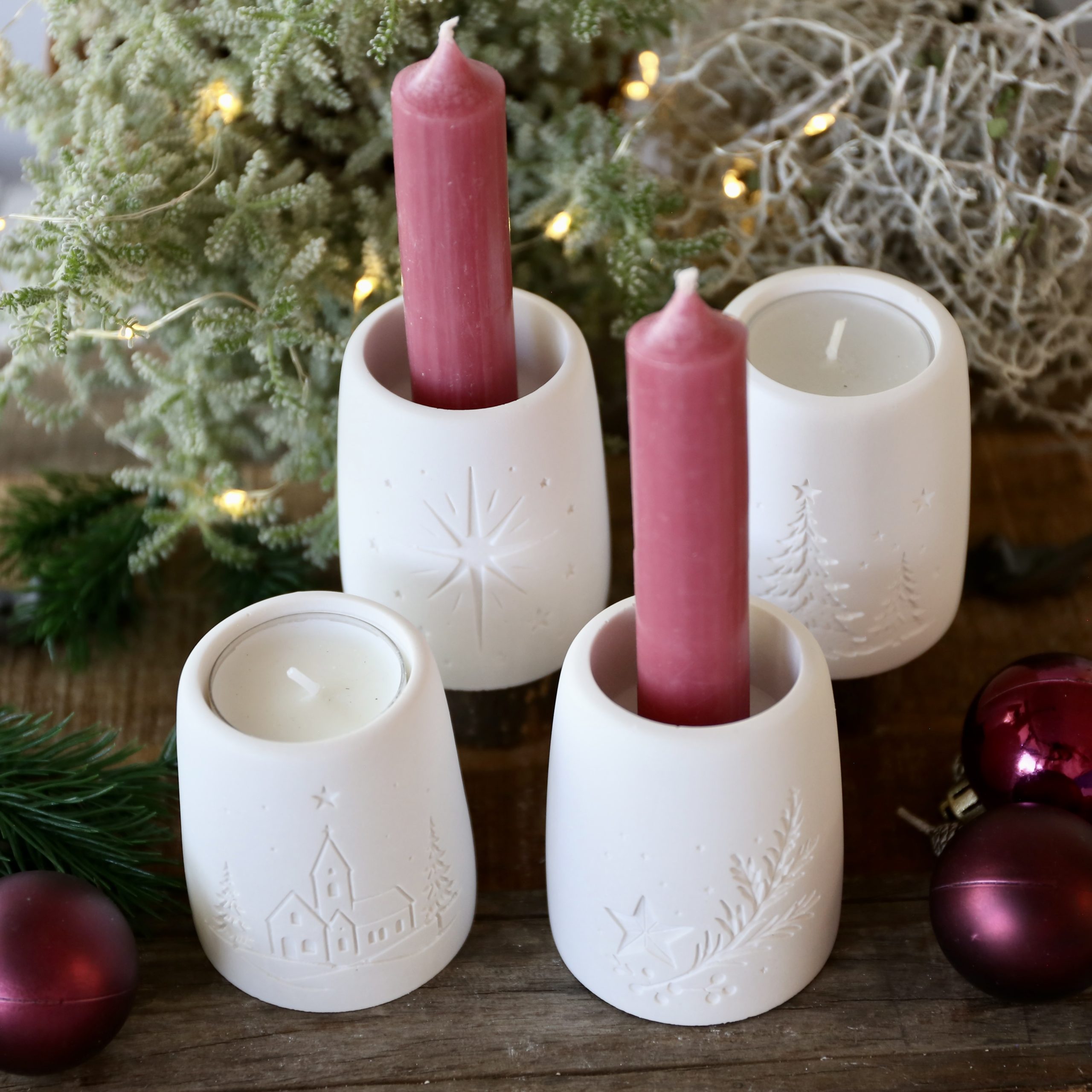 Silikon - Gießform - Weihnachtliche Teelichthalter - Weihnachtsdeko - Winterdeko - wähle aus 4 Varianten – Bild 4