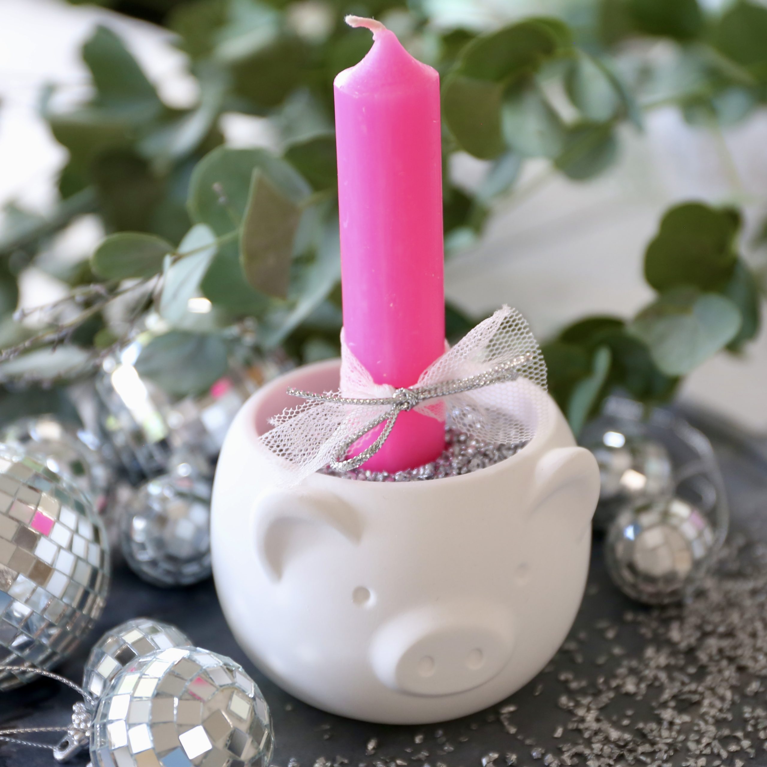 Silikon - Gießform - Glücksschwein - kleiner Pflanztopf - Silvesterdeko - Neujahr - Glücksbringer – Bild 4