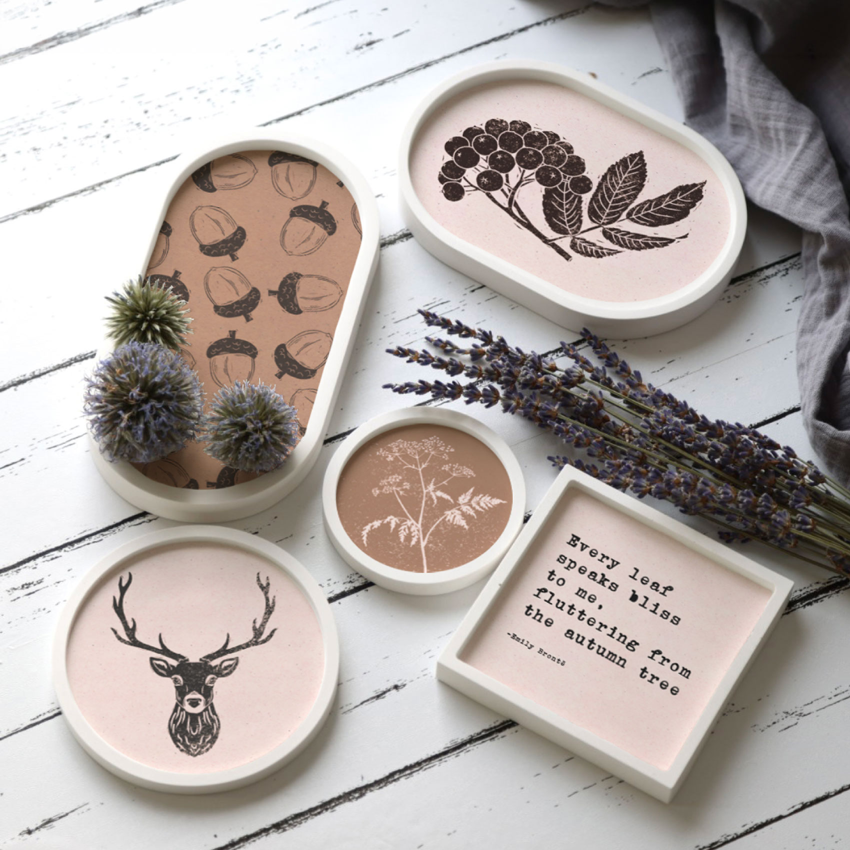 Outdoorstoff - Herbstzauber - Inlays für Silikon - Dekoteller - Tablett - wähle aus 3 Varianten - Lausemia Design Studio - abby and amy