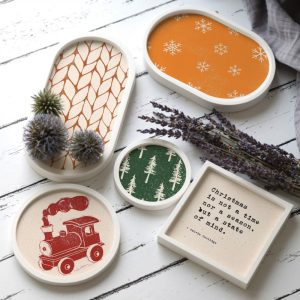 Outdoorstoff - Weihnachtswunder - Inlays für Silikon - Dekoteller - Tablett - wähle aus 3 Varianten - Lausemia Design Studio - abby and amy